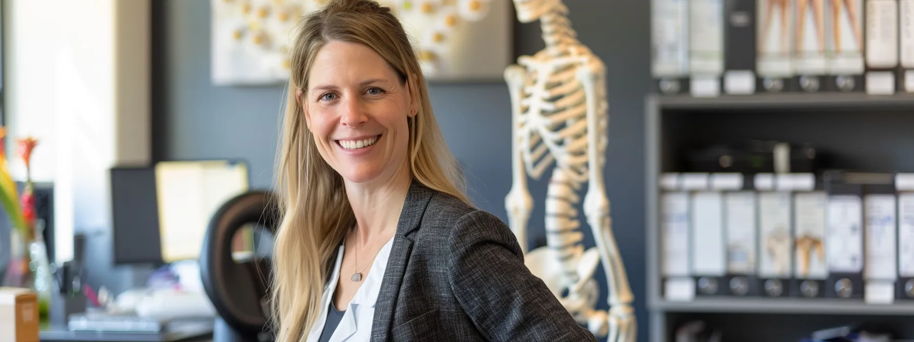 a cochrane chiropractor gently adjusting a patient's spine, emphasizing patient education and ethical practices in a modern, well-equipped clinic setting.