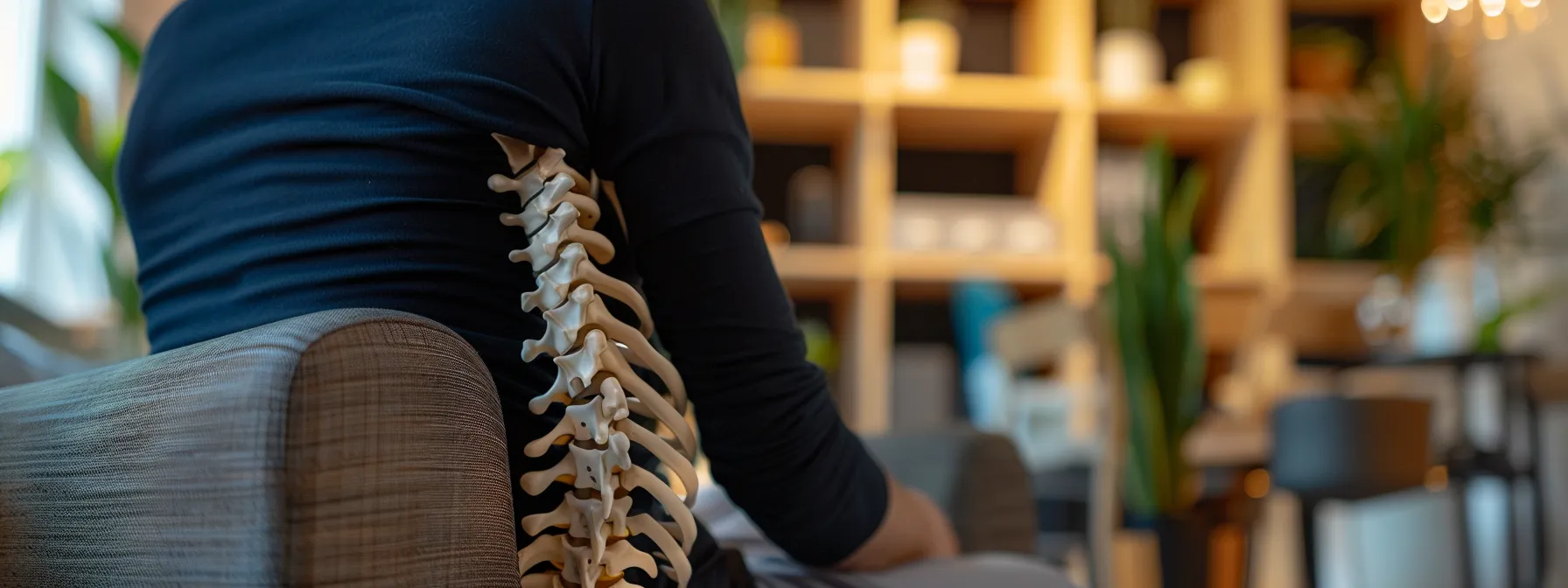 a person sitting comfortably in a chiropractor's office, surrounded by soothing décor and holistic wellness resources, ready to take the first step towards a pain-free neck.