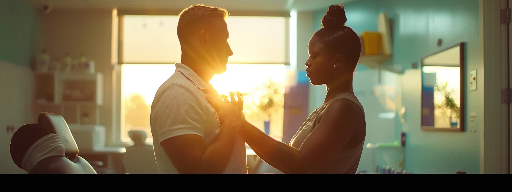 a chiropractor guiding a patient through targeted exercises to improve posture and overall well-being.