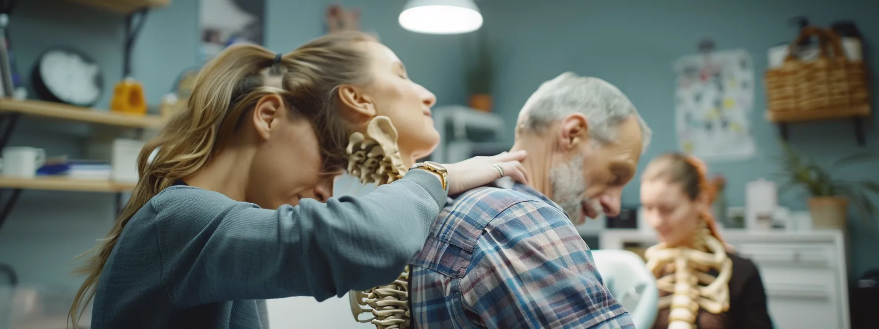 a cochrane chiropractor carefully evaluates the alignment of a patient's cervical vertebrae, identifying postural imbalances for tailored treatment strategies.