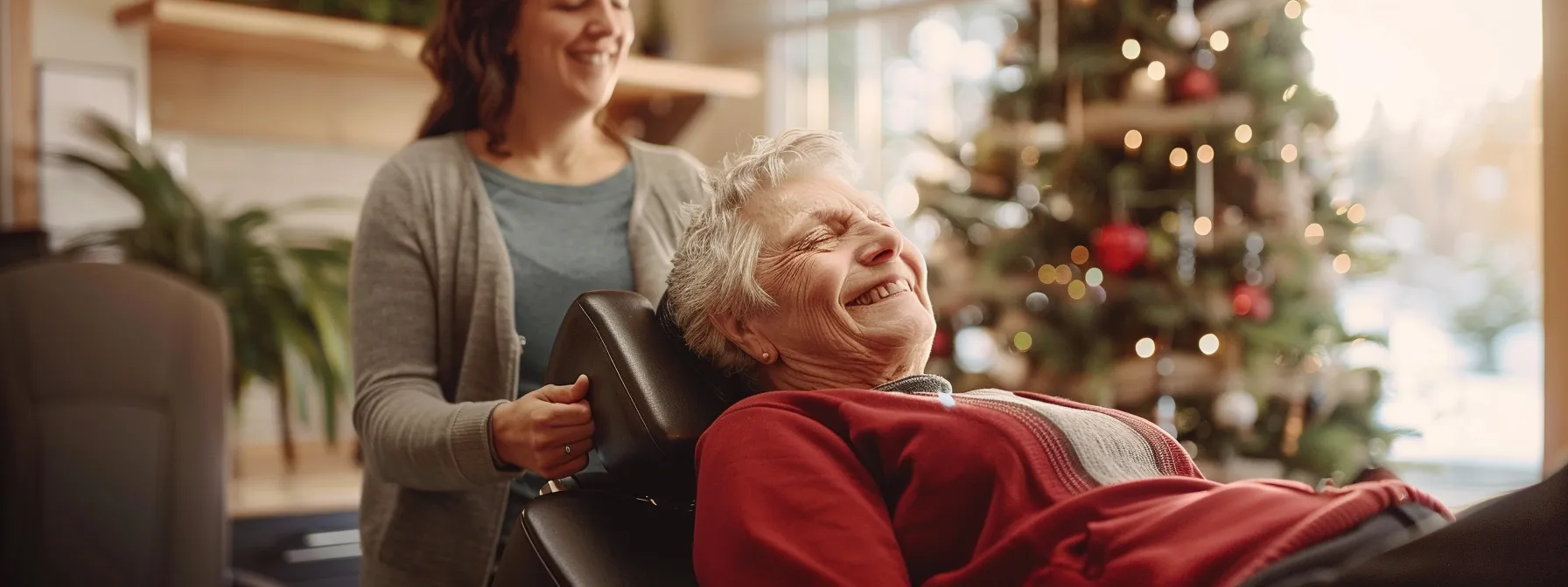 a smiling patient in cochrane receiving a lumbar adjustment, surrounded by testimonials of successful chiropractic treatments for chronic low-back pain.