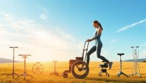 A vibrant, dynamic image showcasing the benefits of adaptive rehabilitation strategies. In the foreground, a person undergoing personalized physical therapy, their movements fluid and purposeful. The middle ground features various rehabilitation tools and equipment, symbolizing the tailored approach to recovery. In the background, a serene, natural landscape with soothing colors and soft lighting, creating a calming atmosphere. The composition conveys a sense of progress, empowerment, and the harmony between the individual, the therapeutic methods, and the restorative power of the environment. Realistic details, high-quality textures, and a balanced, visually striking layout.