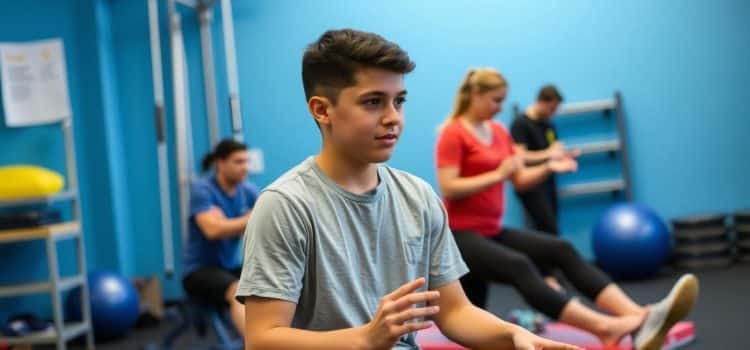 Image of a teenager participating in sports therapy in Calgary