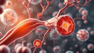 A highly detailed, anatomically accurate illustration of the intracellular signaling pathways involved in the muscle remodeling response to physical training. Rendered in a clean, scientific style with a neutral color palette and subtle lighting, highlighting the complex biological processes at work. The image should convey a sense of depth, with distinct foreground, midground, and background elements. Prominent features include key proteins, enzymes, and transcription factors mediating the cascade of cellular events, depicted with precision and clarity to facilitate understanding of this crucial adaptive mechanism.