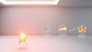 A meticulously detailed 3D medical illustration showcasing the key benefits of optimized tendon rehabilitation. In the foreground, a clean, realistic human tendon glows with a healthy, vibrant appearance, highlighting its improved flexibility, strength, and resilience. The middle ground features a series of simplified anatomical cross-sections, illustrating the tendon's enhanced structural integrity and accelerated healing. In the background, a serene, minimalist environment with soft, diffused lighting creates a calming, professional atmosphere, emphasizing the medical and scientific nature of the subject matter. The overall composition conveys a sense of optimism, progress, and the positive outcomes of a carefully designed rehabilitation program.