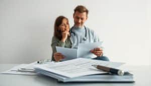 A personalized sports therapy treatment plan unfolds on a clean, minimalist background. In the foreground, an arrangement of medical documents, prescription pads, and a pen convey a sense of professional care. The middle ground features a physiotherapist thoughtfully reviewing a patient's records, with a warm, focused expression. Soft, diffused lighting from an overhead source creates a calming, clinical ambiance. The overall composition suggests a collaborative, tailored approach to the patient's recovery, where attention to detail and empathetic guidance are paramount.