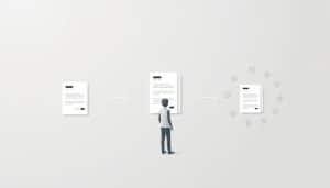 A clean, minimalist illustration of the key steps in a professional registration process, set against a subdued, neutral background. In the foreground, a stylized human figure navigates a series of simple, streamlined forms and documents. The middle ground showcases the core requirements - credentials, identifications, and application materials neatly organized. The background gently suggests the broader regulatory landscape with subtle icons and graphic elements. Soft, directional lighting casts a sense of order and clarity. The overall mood is one of efficiency, compliance, and a straightforward path to achieving regulatory standards.