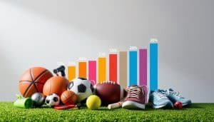 A detailed infographic showcasing the comparative injury rates across various sports disciplines. In the foreground, a collection of recognizable sports equipment and gear, including a basketball, soccer ball, football, tennis racket, and running shoes, arranged in a balanced composition. The middle ground features a visually striking bar graph, each bar representing the injury rate for a specific sport, with clear labeling and color-coding for easy interpretation. The background is a clean, minimalist setting with subtle gradients and muted tones, allowing the infographic elements to take center stage. The lighting is soft and evenly distributed, creating a sense of professionalism and data-driven authority. The overall tone is informative, data-driven, and visually engaging, designed to effectively convey the analysis of injury rates across different sports.